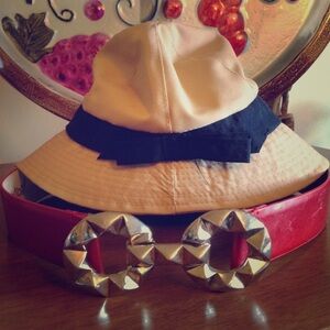 Vintage‎ Betsey Johnson Red Leather Expandable Belt